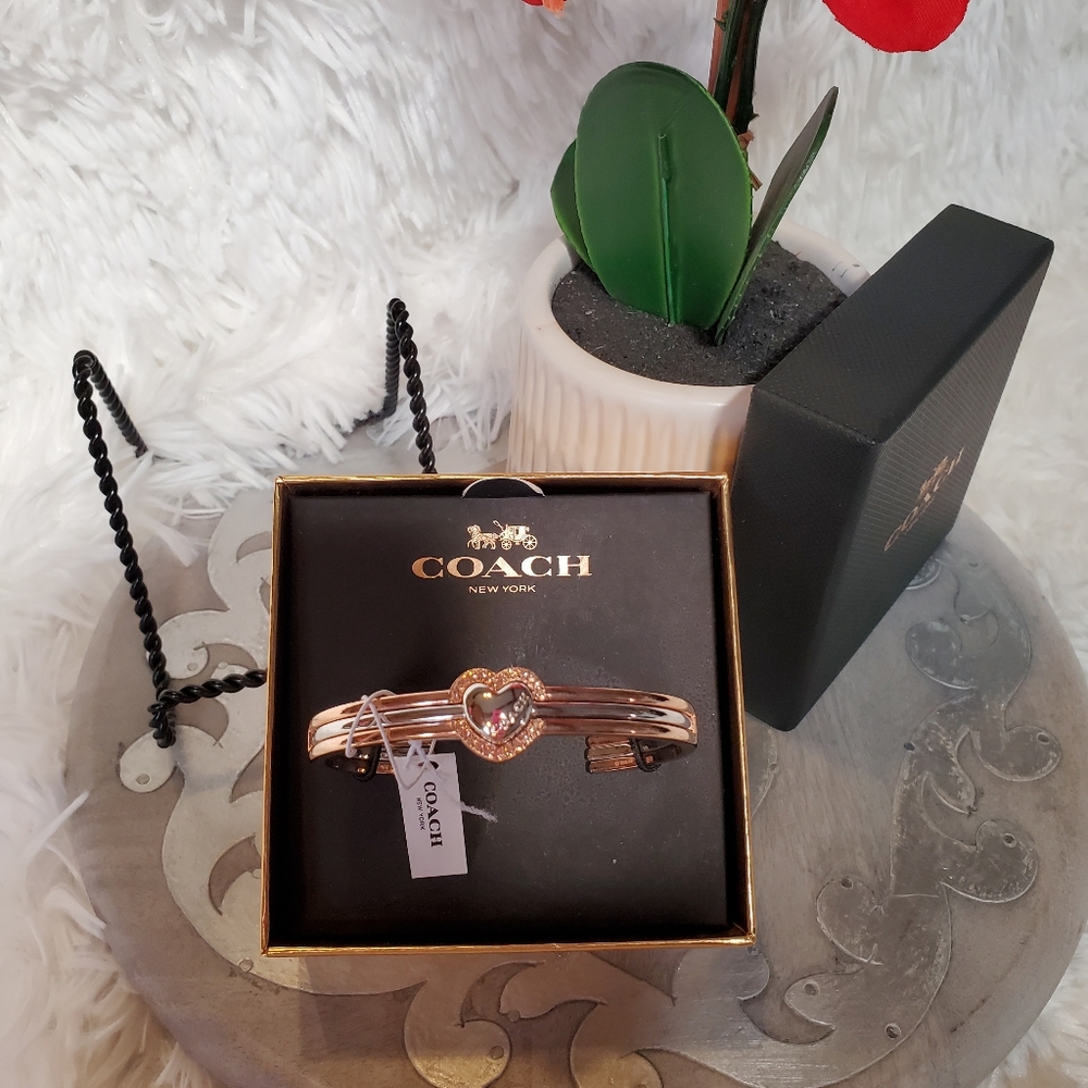 Coach Halo Heart Bangle Bracelet